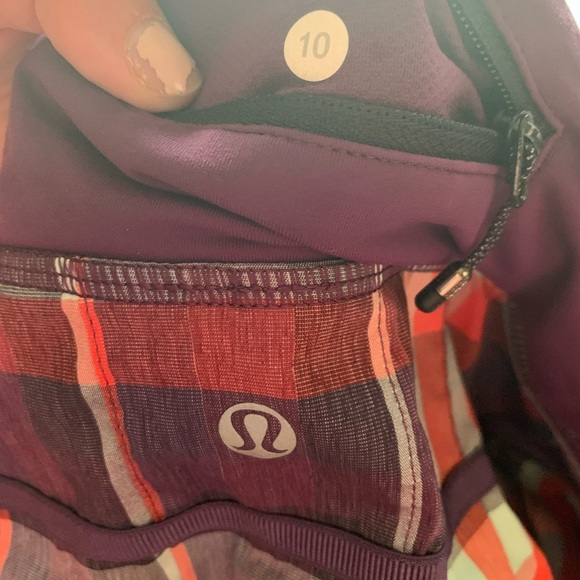 Lululemon Athletic Skirt Bottom Women Plaid Size 10 Casual Outfit Purple - Picture 4 of 4